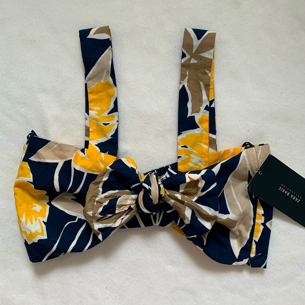 ZARA Basic Collection Bow Crop Top